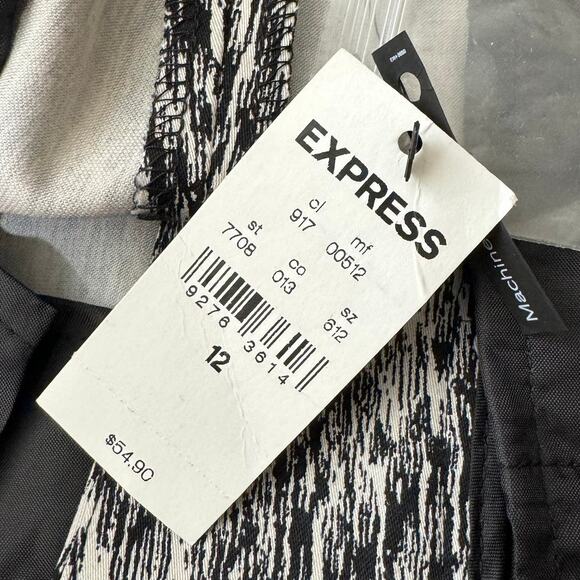 Express Stretch Printed Black and White Chino Shorts Size 12 NWT - Picture 5 of 8